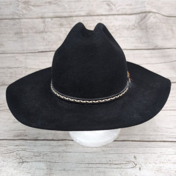 Smithbilt Black Western Cowboy Hat 5x Fur Felt Quality